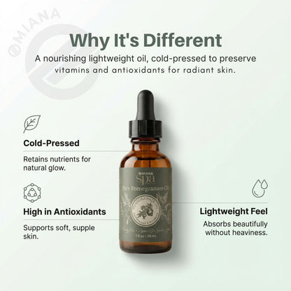 Omiana Natural Cosmetics Oil Pure Pomegranate Oil – Cold-Pressed, Nutrient-Rich Facial Oil for Sensitive Skin